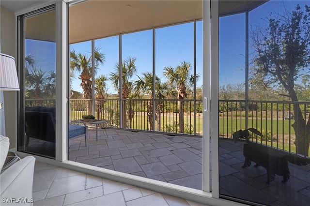 view of unfurnished sunroom