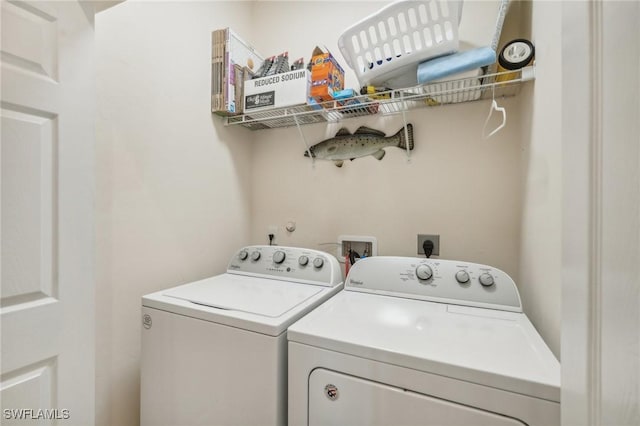 laundry room with washer and dryer