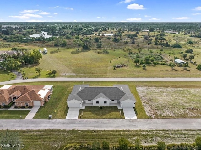 aerial view with a rural view