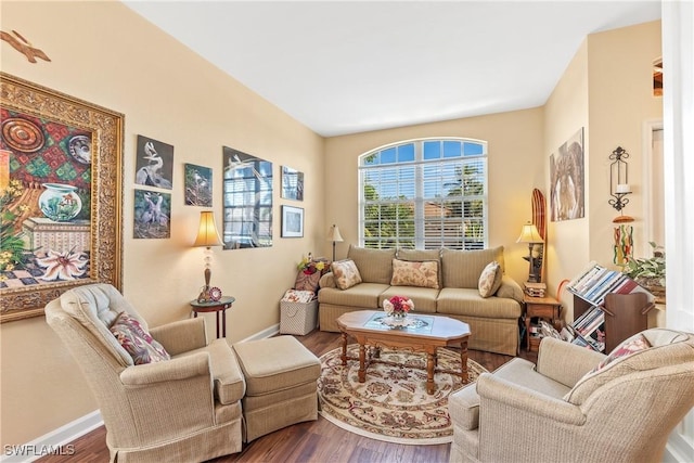 living room featuring hardwood / wood-style floors