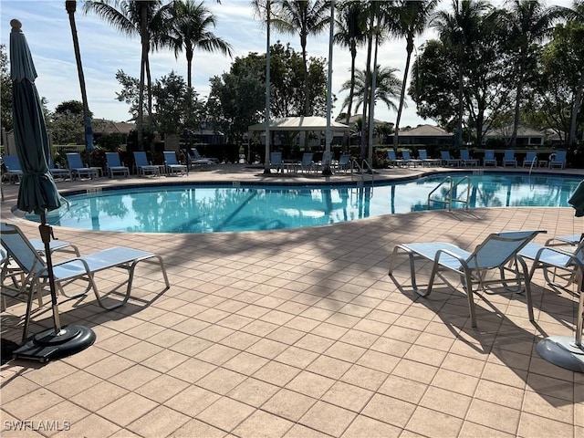 view of pool with a patio