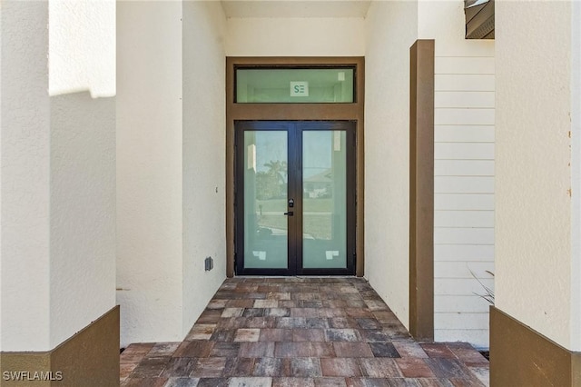 entrance to property with french doors