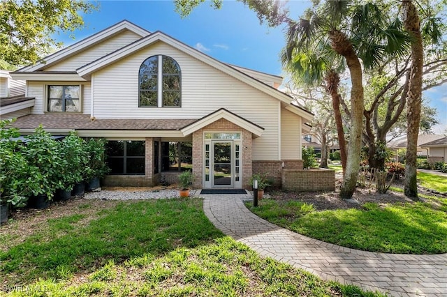 view of front of house with a front yard