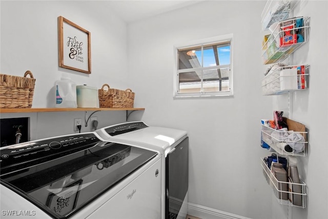 laundry room featuring separate washer and dryer