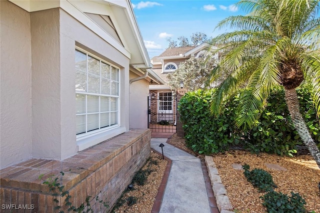 exterior space with stucco siding