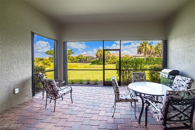 view of sunroom