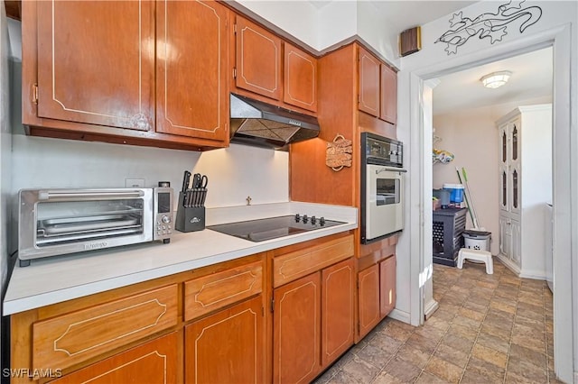 kitchen with black appliances