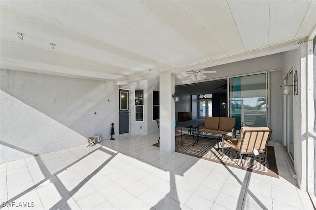 view of patio / terrace with outdoor lounge area and ceiling fan