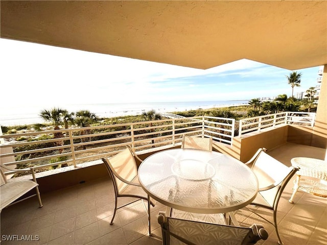 balcony with a water view