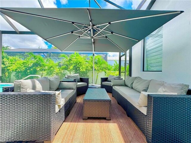 view of patio with an outdoor living space