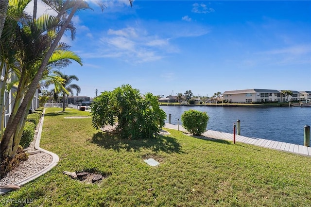 water view with a boat dock