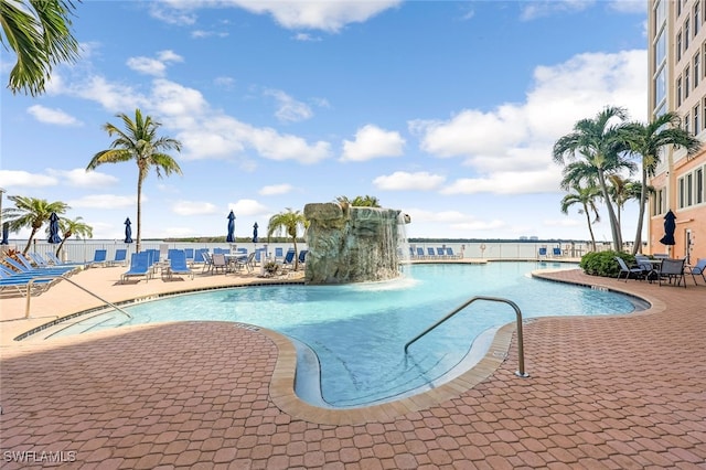8771 Estero Blvd Unit 103, Fort Myers Beach, FL 33931 - community pool featuring a patio