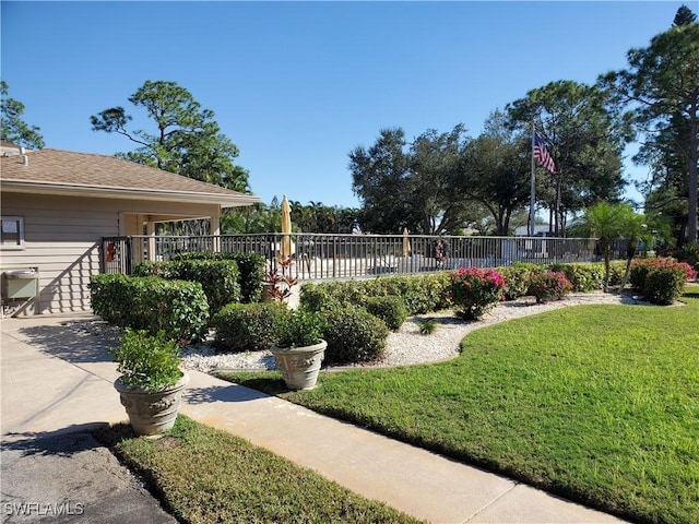 view of yard with fence