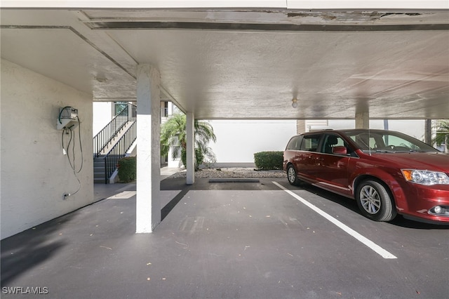 view of parking garage