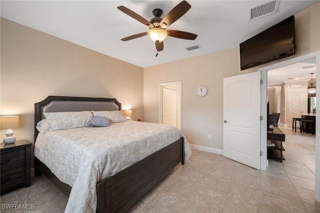 bedroom with ceiling fan