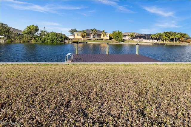 water view with a dock