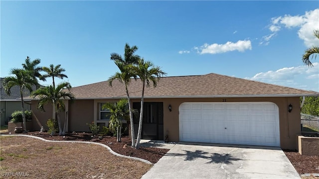 21 NE 19th Ter, Cape Coral, FL 33909 - ranch-style house featuring concrete driveway, a garage, and stucco siding