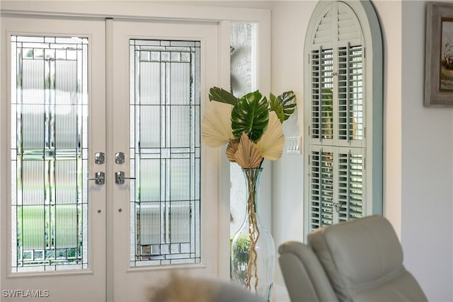 doorway featuring french doors