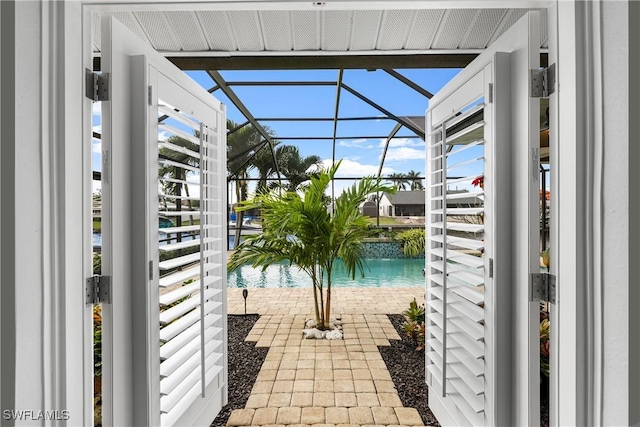 pool featuring a patio and a lanai