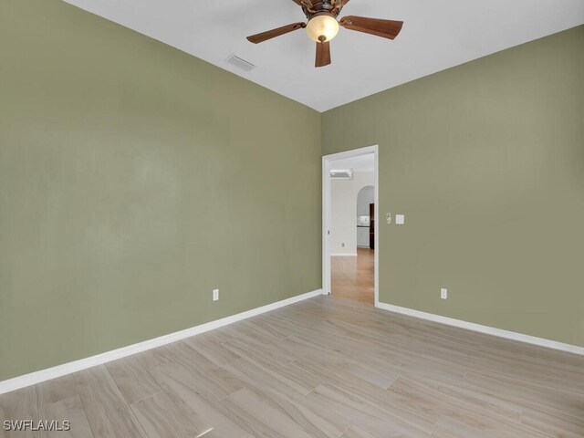 unfurnished room featuring ceiling fan