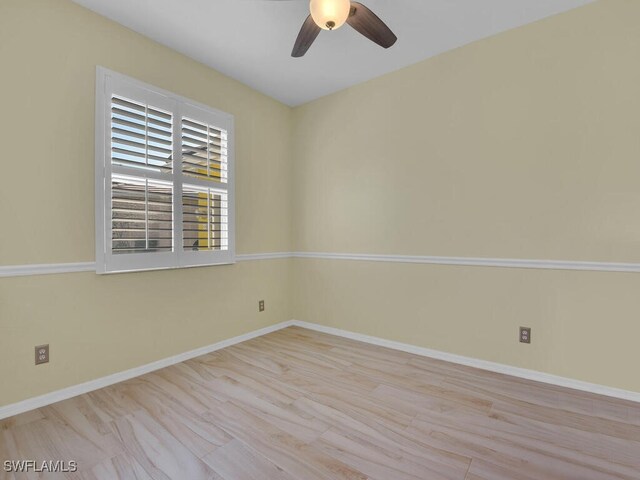 unfurnished room with ceiling fan