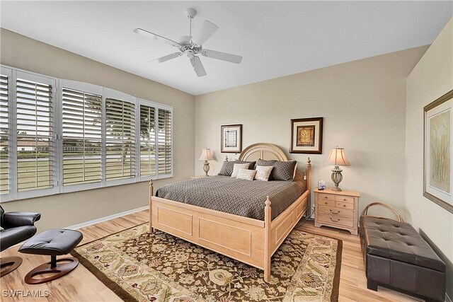 9209 Garden Pointe, Fort Myers, FL 33908 - bedroom featuring ceiling fan and light wood-type flooring