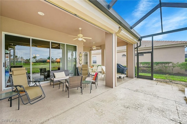 9209 Garden Pointe, Fort Myers, FL 33908 - sunroom with ceiling fan