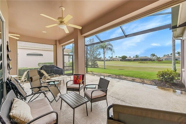 9209 Garden Pointe, Fort Myers, FL 33908 - sunroom with ceiling fan