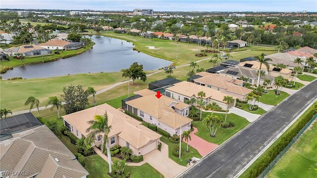 9209 Garden Pointe, Fort Myers, FL 33908 - drone / aerial view featuring a water view