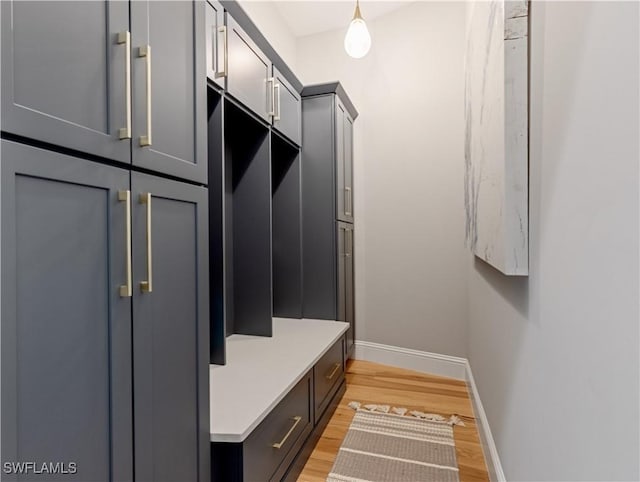 mudroom featuring light wood-type flooring