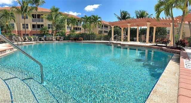 view of pool with a pergola