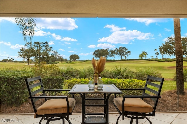 view of patio featuring a rural view