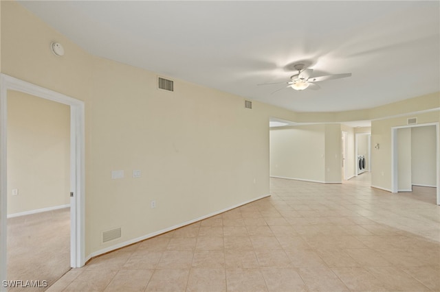 spare room featuring ceiling fan