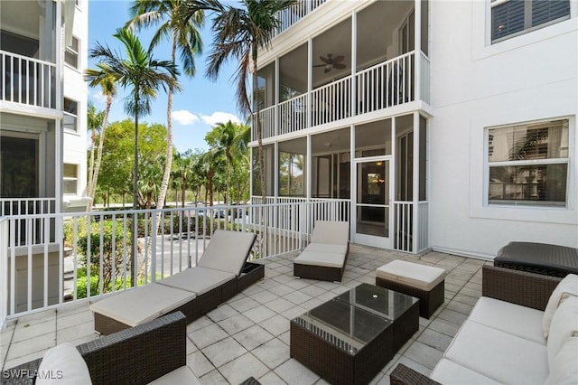 view of patio with an outdoor hangout area