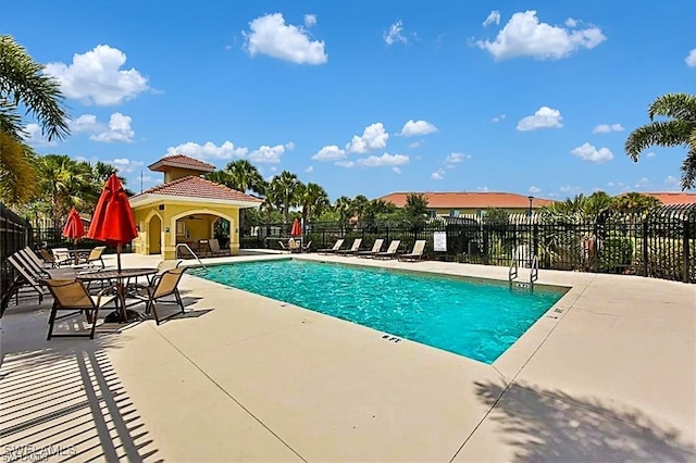 view of pool with a patio area