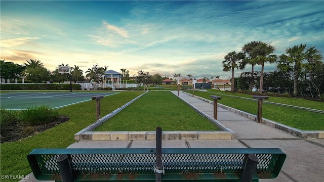 surrounding community featuring basketball court