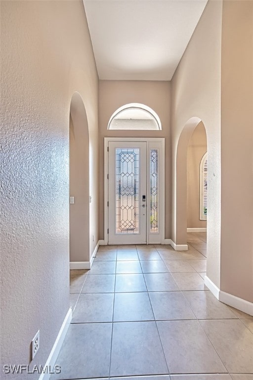 view of tiled entrance foyer