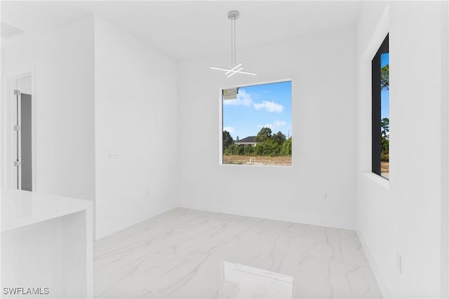 view of unfurnished dining area