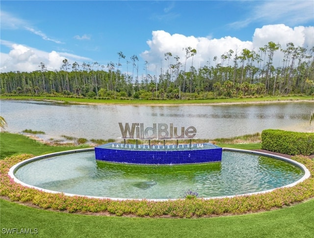 view of property's community with a water view