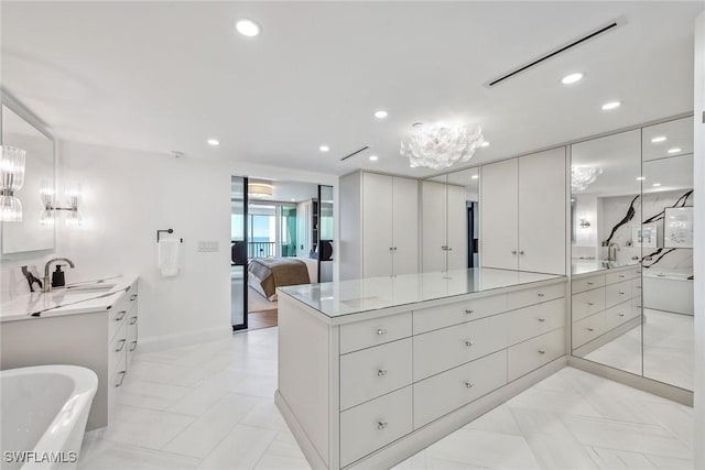 spacious closet featuring sink