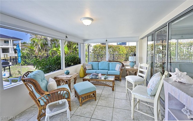 sunroom / solarium with a healthy amount of sunlight