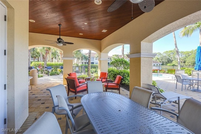 view of patio / terrace with ceiling fan