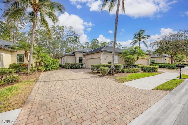 view of front of house with a garage