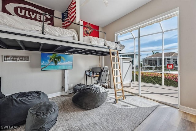 bedroom featuring hardwood / wood-style floors