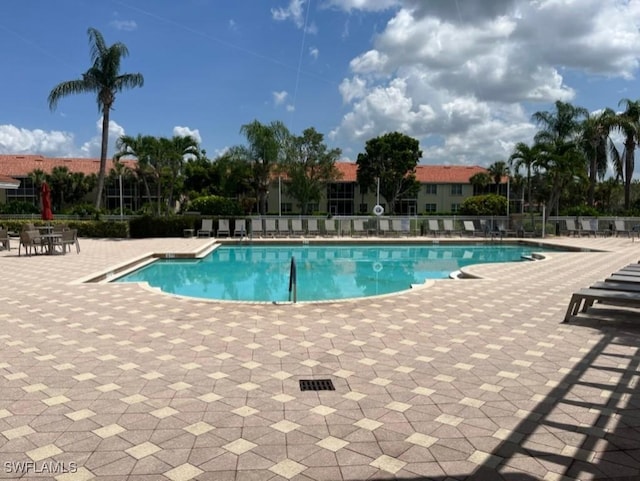 view of pool featuring a patio area