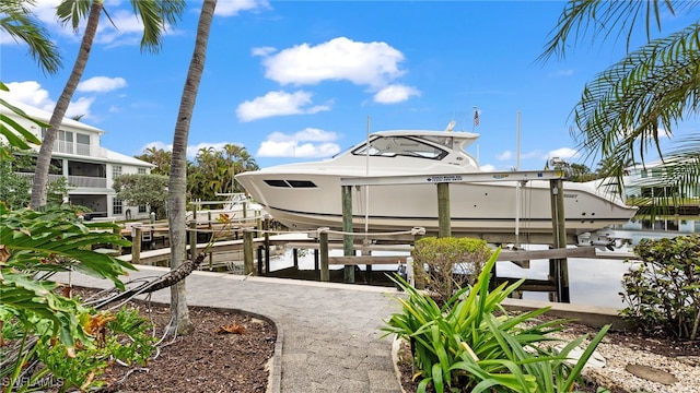 view of dock area