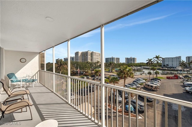 balcony with a water view