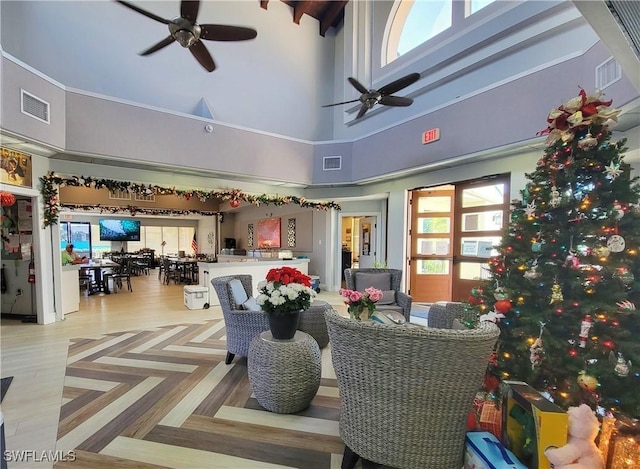 view of patio / terrace with ceiling fan