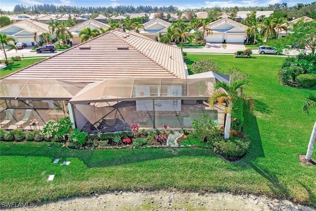 bird's eye view with a residential view