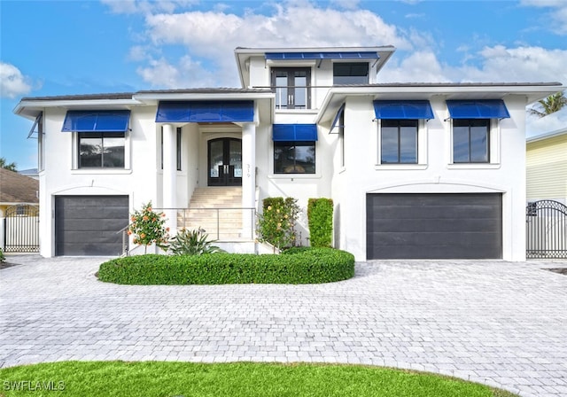 view of front of house with a garage